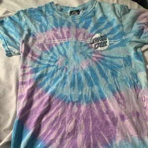 a cute blue and purple santa cruz t shirt